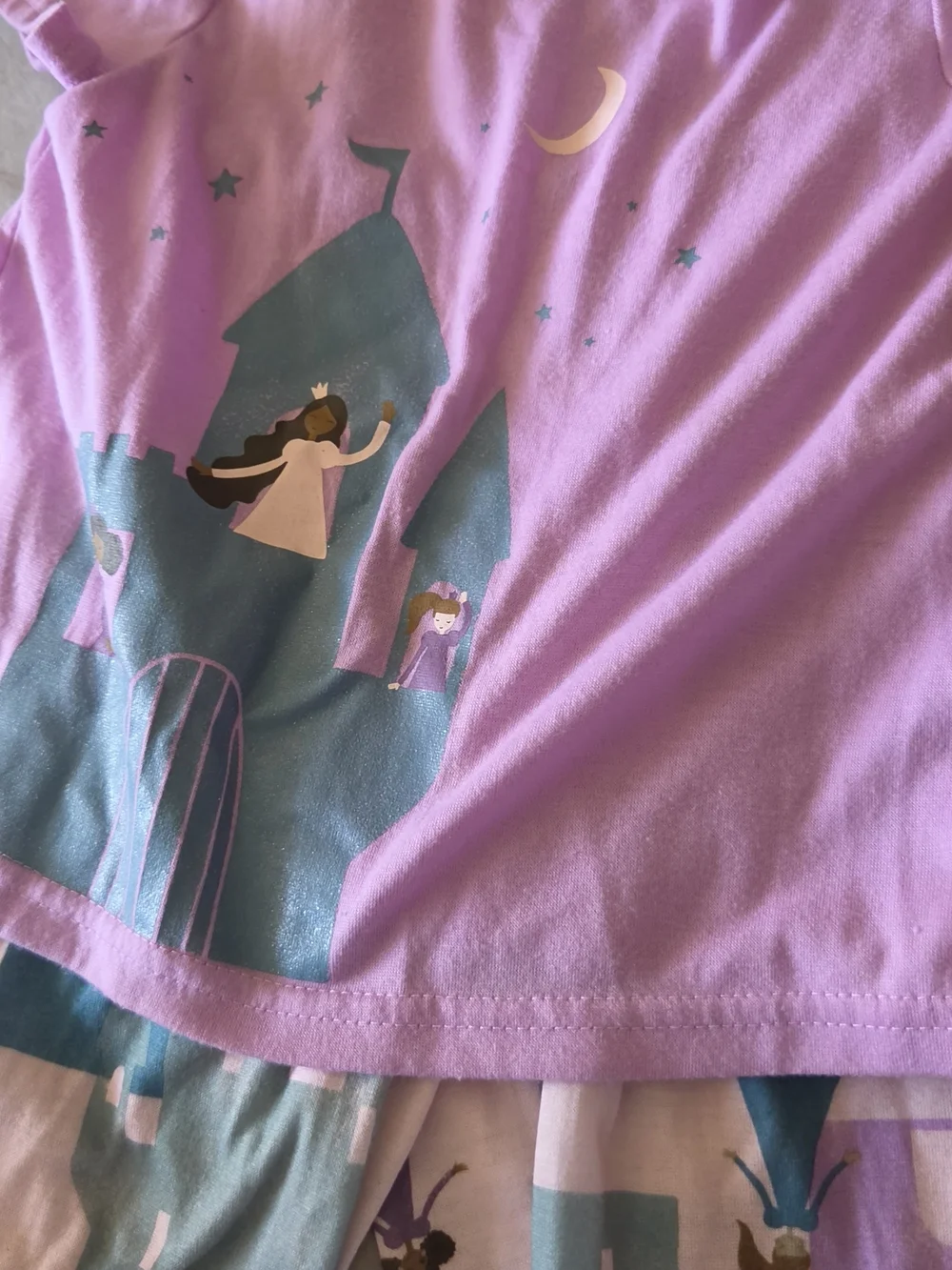 Carter's Lavender and Teal Castle Princess Pajama Set